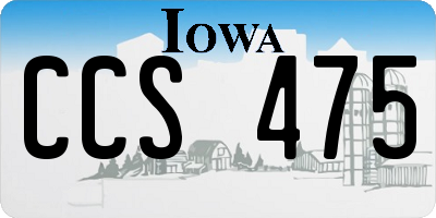 IA license plate CCS475