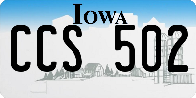 IA license plate CCS502