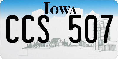 IA license plate CCS507