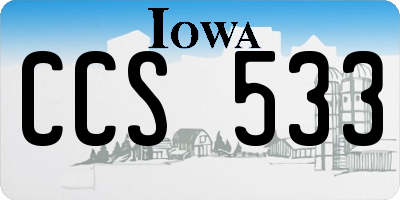 IA license plate CCS533