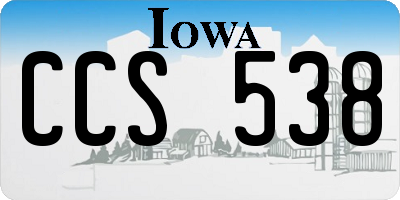 IA license plate CCS538