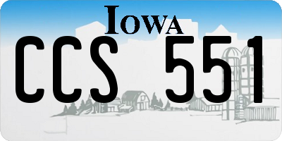 IA license plate CCS551