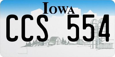IA license plate CCS554