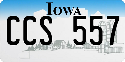 IA license plate CCS557