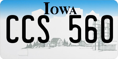 IA license plate CCS560