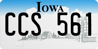 IA license plate CCS561