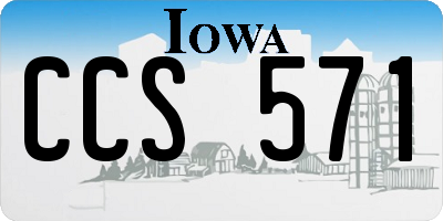 IA license plate CCS571
