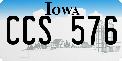 IA license plate CCS576