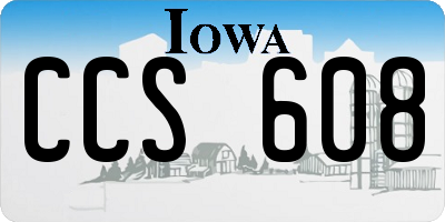 IA license plate CCS608