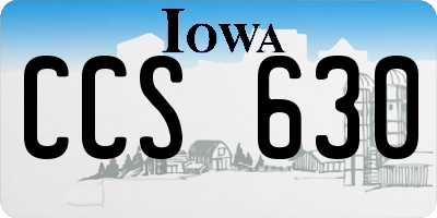 IA license plate CCS630