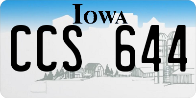 IA license plate CCS644