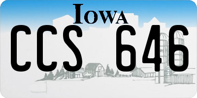 IA license plate CCS646