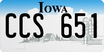 IA license plate CCS651