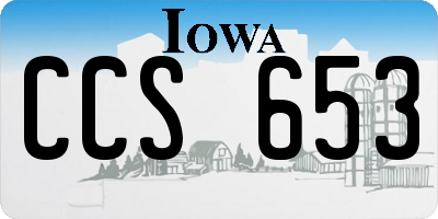IA license plate CCS653