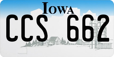IA license plate CCS662