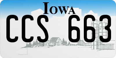 IA license plate CCS663