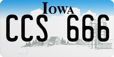 IA license plate CCS666