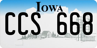 IA license plate CCS668