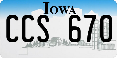 IA license plate CCS670
