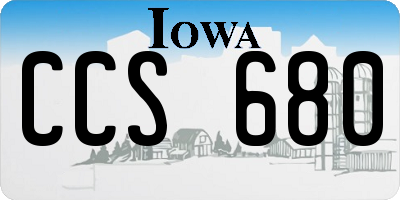 IA license plate CCS680