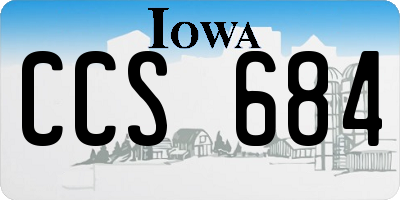 IA license plate CCS684