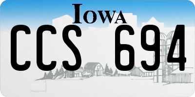 IA license plate CCS694