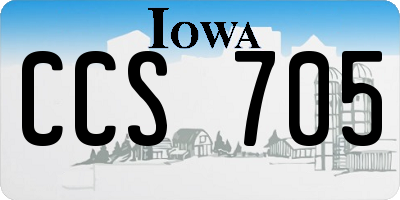 IA license plate CCS705