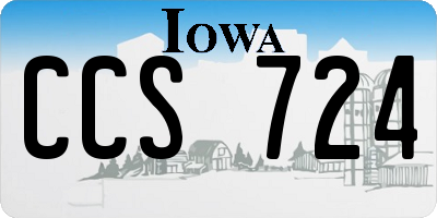 IA license plate CCS724