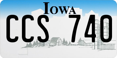 IA license plate CCS740