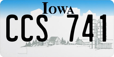 IA license plate CCS741