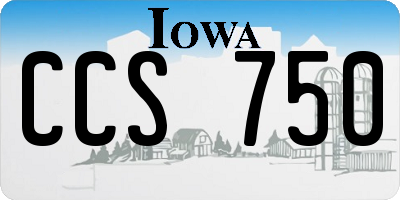 IA license plate CCS750