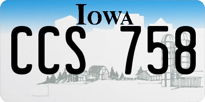 IA license plate CCS758