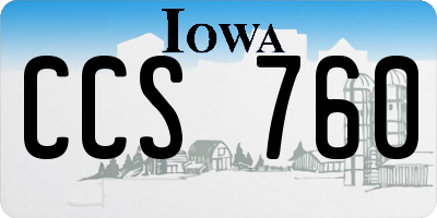 IA license plate CCS760