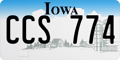 IA license plate CCS774