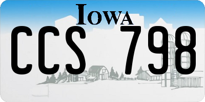 IA license plate CCS798