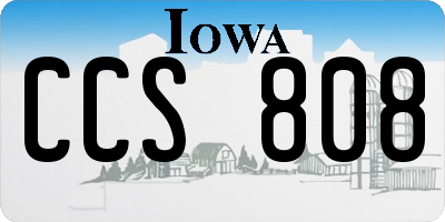 IA license plate CCS808