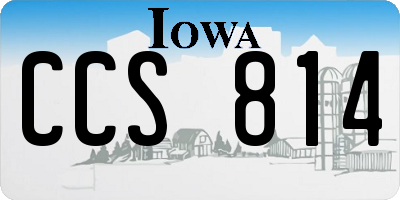 IA license plate CCS814