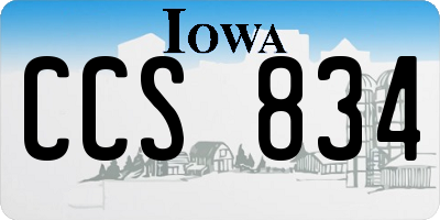 IA license plate CCS834