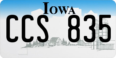 IA license plate CCS835