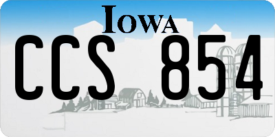 IA license plate CCS854