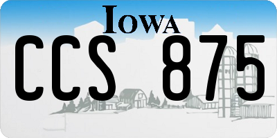 IA license plate CCS875
