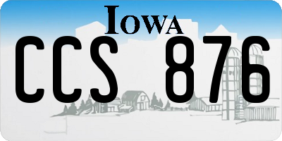 IA license plate CCS876