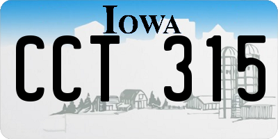 IA license plate CCT315