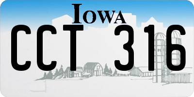 IA license plate CCT316