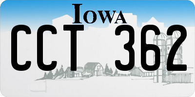 IA license plate CCT362
