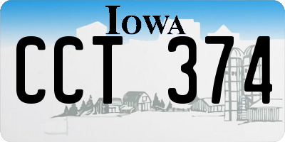IA license plate CCT374