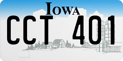 IA license plate CCT401