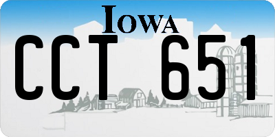 IA license plate CCT651