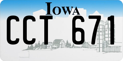 IA license plate CCT671