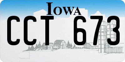 IA license plate CCT673
